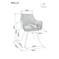 Krzesło Ballo Brego - wymiary