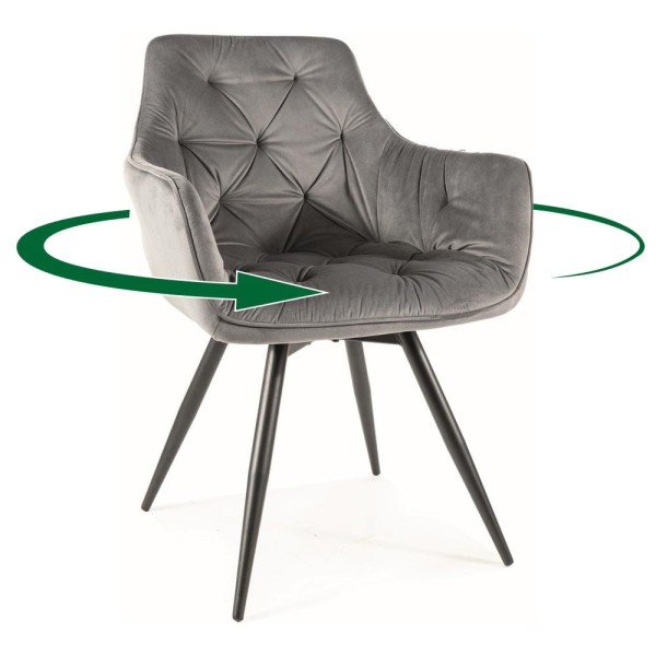 Krzesło obrotowe Mango Velvet szary