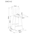 Półhoker Chic H2 Velvet - wymiary