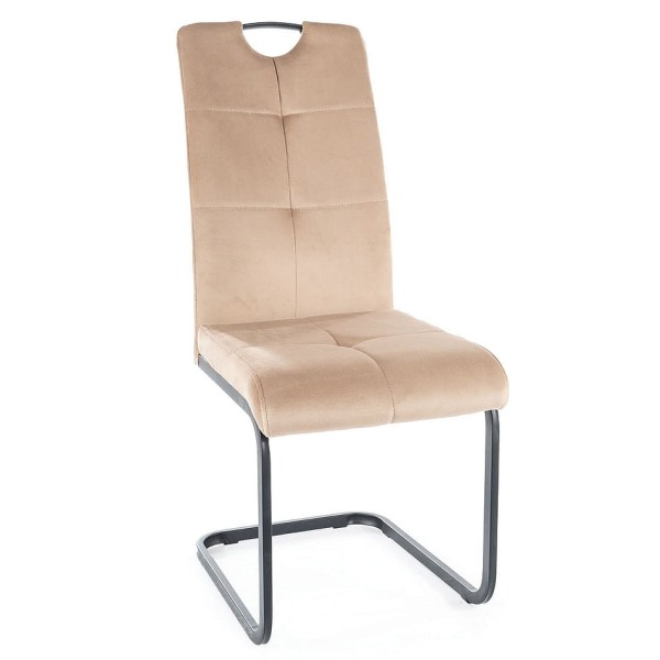 Krzesło Axo Velvet beżowy / czarne nogi