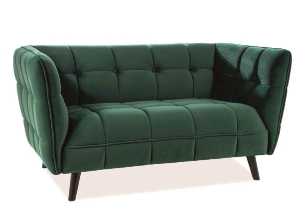 Sofa wypoczynkowa Castello Velvet 2 zielony / wenge