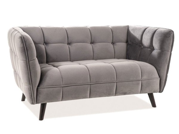 Sofa wypoczynkowa Castello Velvet 2 szary / wenge