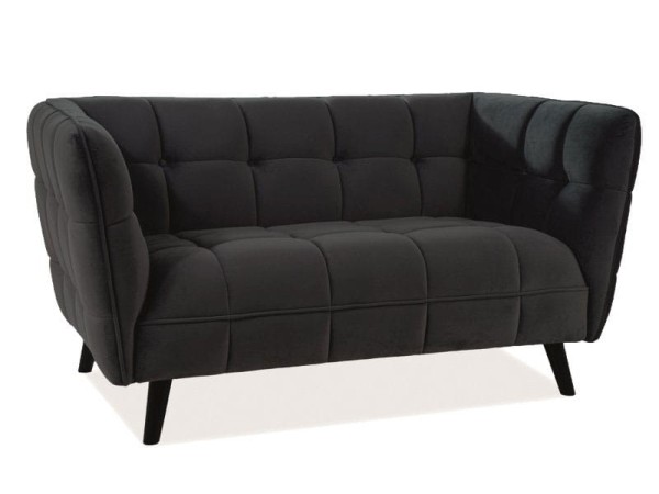 Sofa wypoczynkowa Castello Velvet 2 czarny / wenge