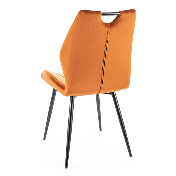 Krzesło Arco Velvet cynamonowy - widok z tyłu