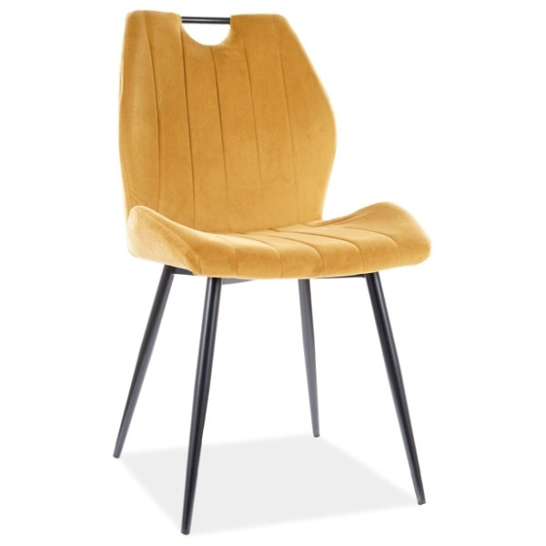 Krzesło Arco Velvet musztardowy