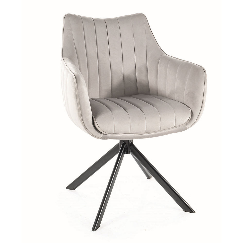 Krzesło Azalia Velvet szary jasny