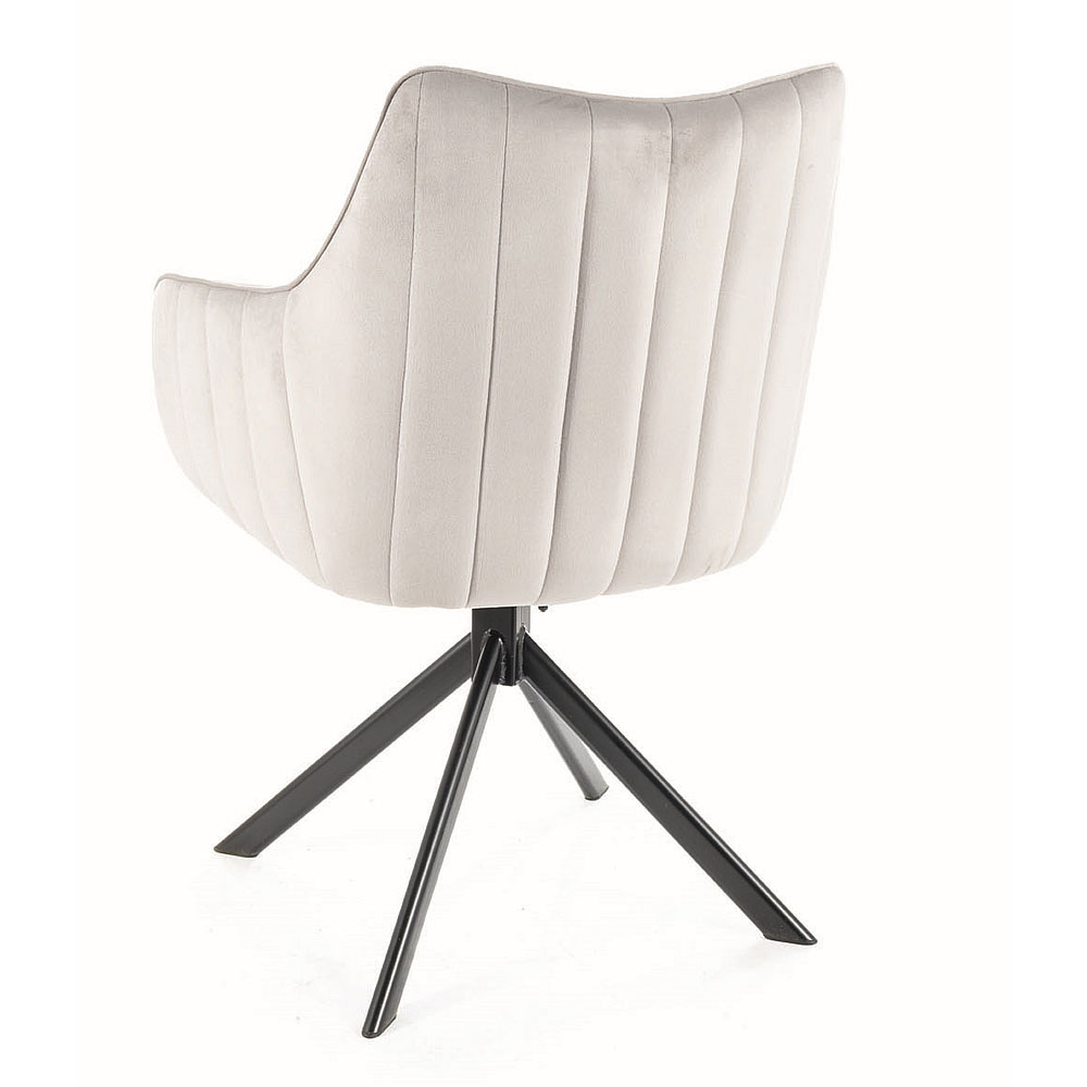 Krzesło Azalia Velvet szary jasny - widok z tyłu