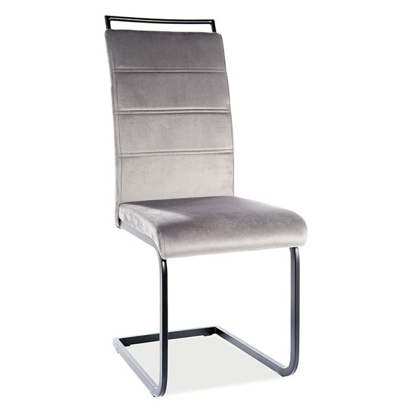 Krzesło H-441 Velvet szary / czarne nogi