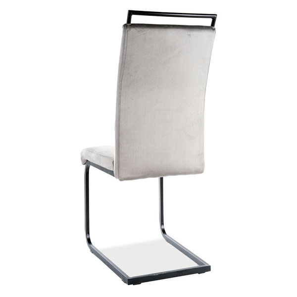 Krzesło H-441 Velvet szary / czarne nogi - widok z tyłu