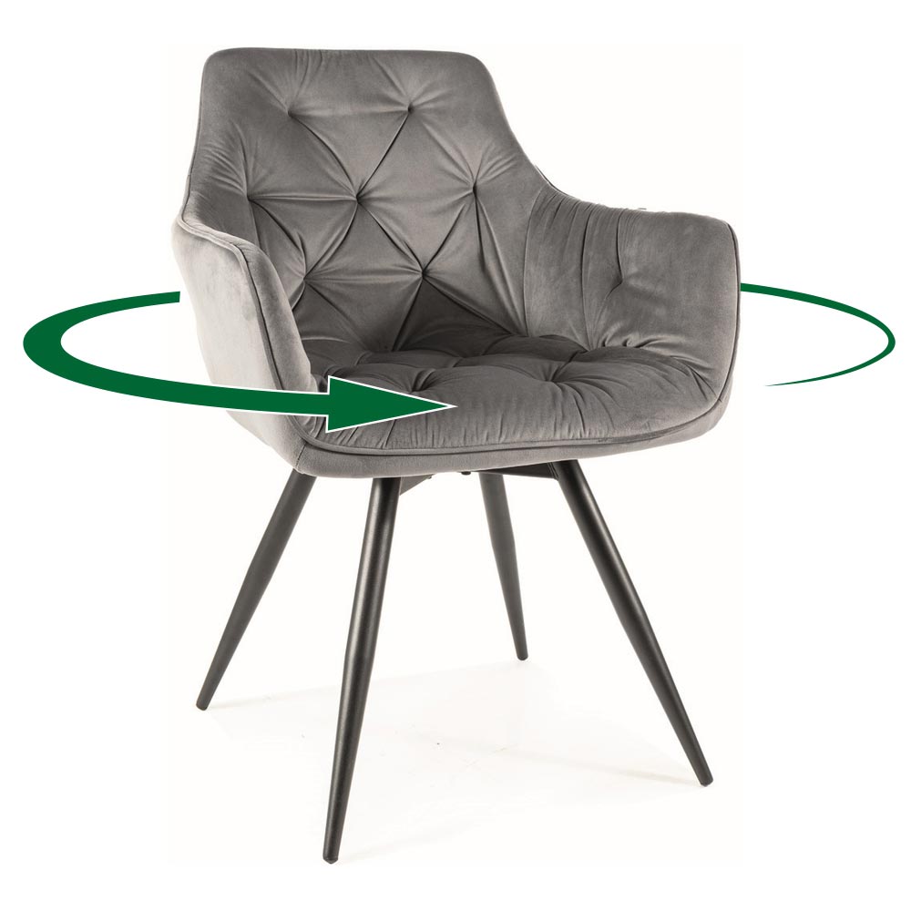 Krzesło Mango Velvet szary