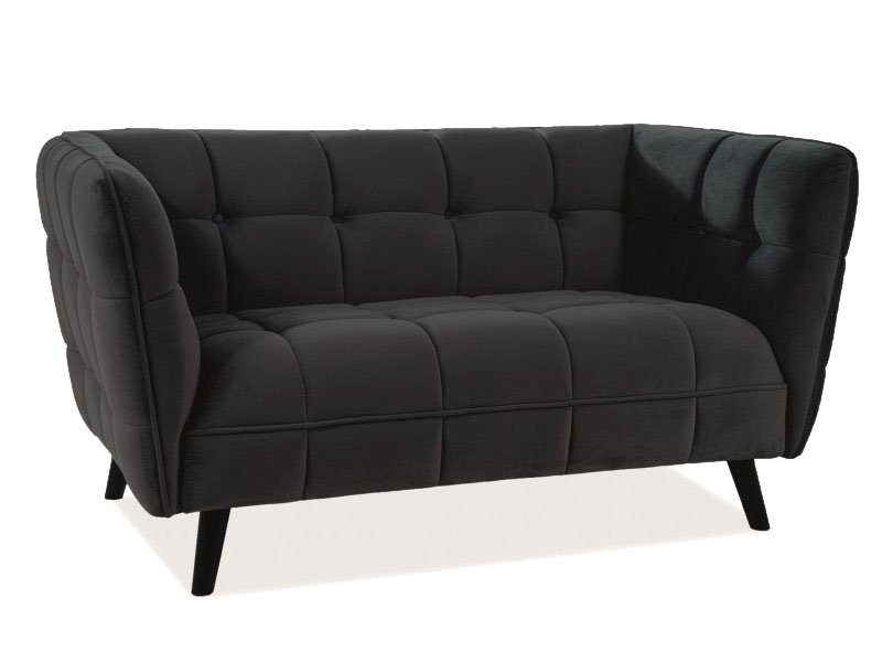 Sofa wypoczynkowa Castello Velvet 2 czarny / wenge