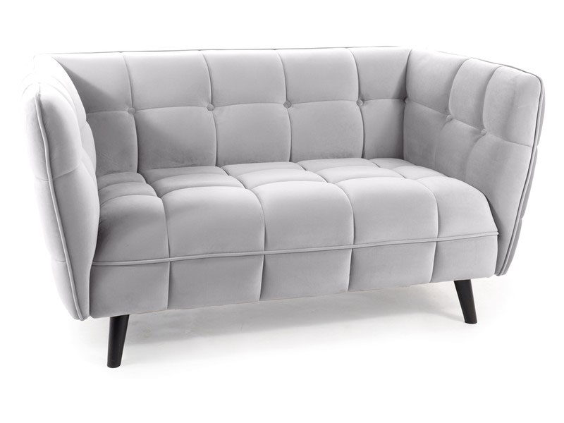 Sofa wypoczynkowa Castello Velvet 2 jasny szary / wenge