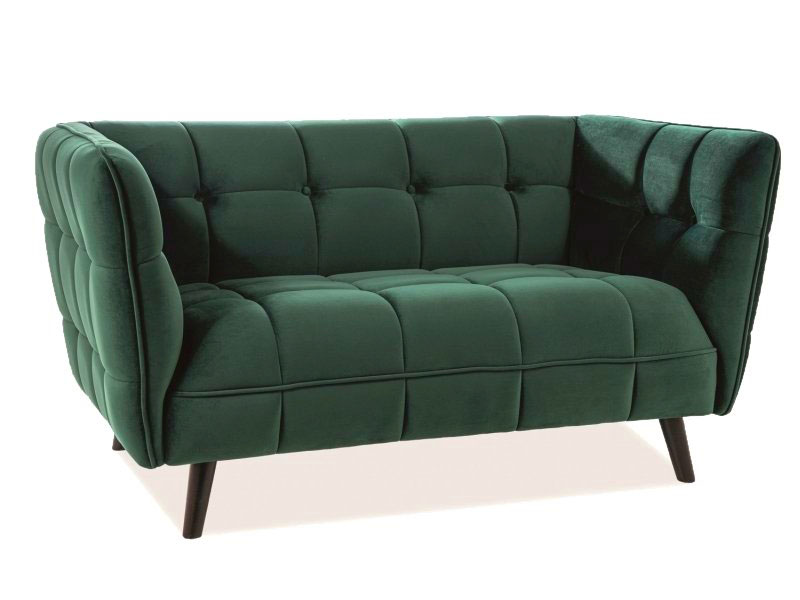 Sofa wypoczynkowa Castello Velvet 2 zielony / wenge