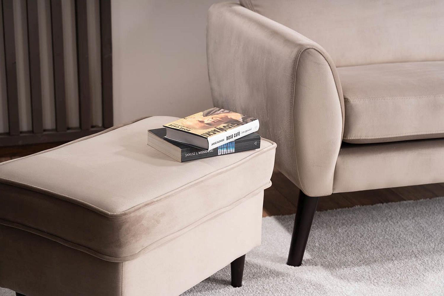 Sofa Mena Velvet beżowy / wenge - aranżacja